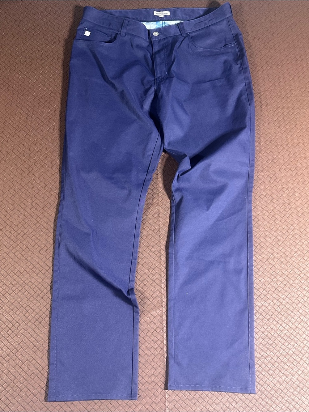 Peter Millar Navy Blue Commuter Performance 5 Pocket Pants Sz 36x32 Golf Chino